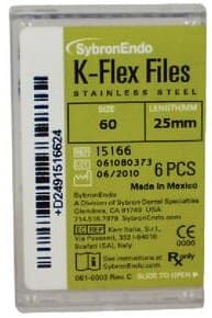 Kerr K-Flex Endodontic Files, #60 (Blue), 25 mm, Stainless Steel, 6/Pack, 15166 thumbnail 9