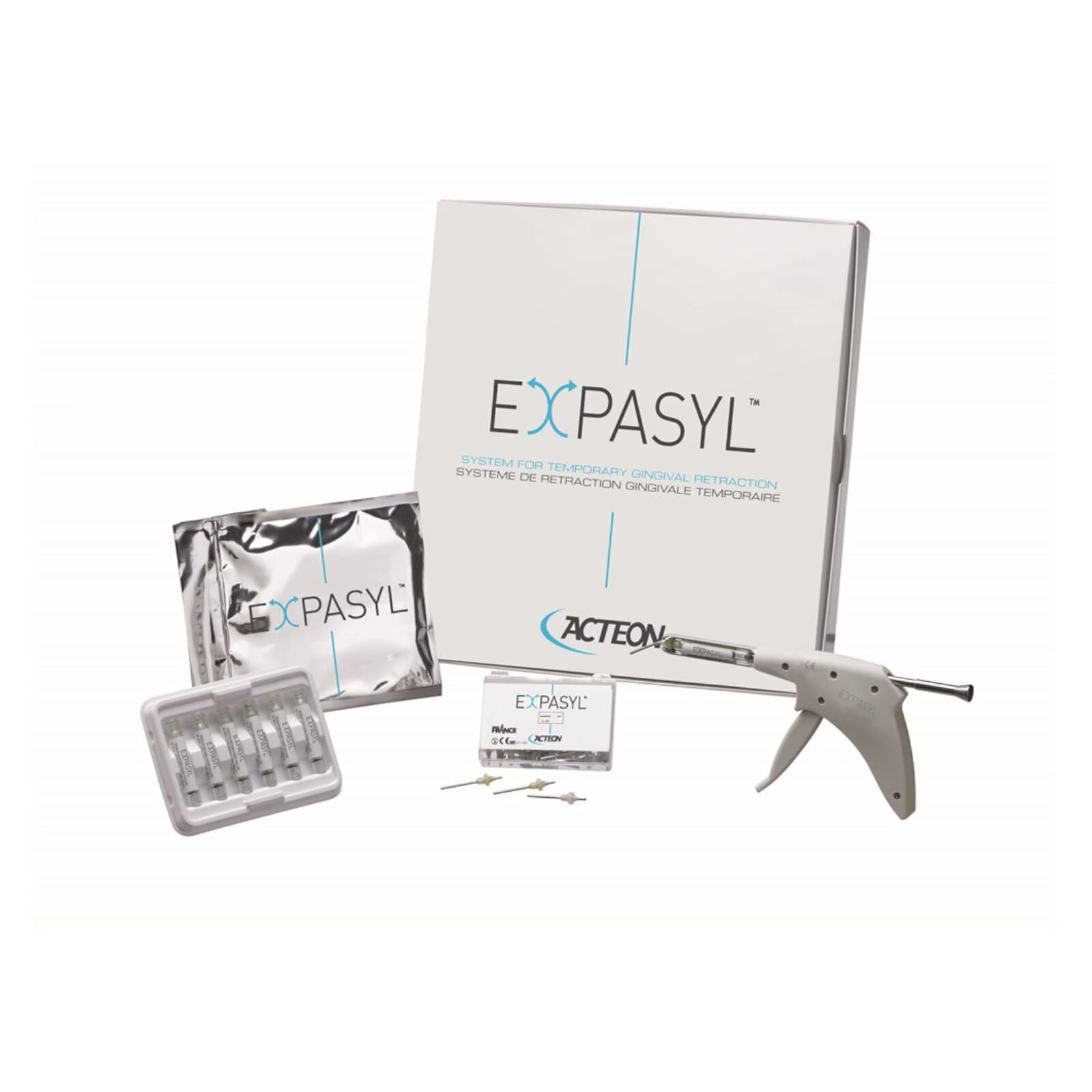 Expasyl Gingival Retraction Paste Intro Kit, 15% Aluminum Chloride, Unflavored, 6 x 1g Capsules + 12 Applicator Tips + Applicator Gun, 294100 thumbnail 2