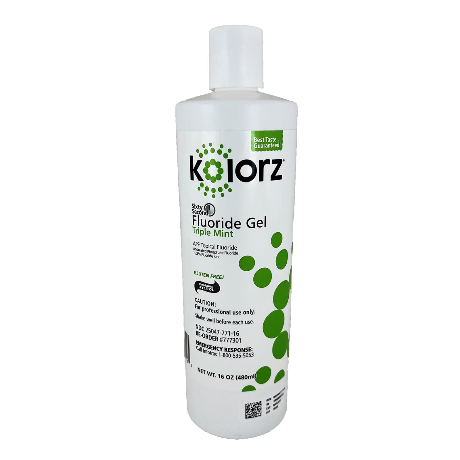 Kolorz Sixty-Second Fluoride Gel, 1.23% APF, Triple Mint, 16 oz Bottle, 1/Pk, 777301 thumbnail 4