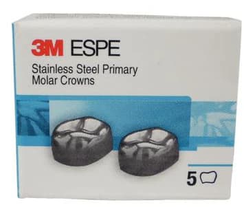 3M ESPE Stainless Steel Primary Molar Crown, First Primary Molar, Upper Left, Size 5, DUL5, 5/Box thumbnail 8