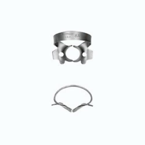Hu-Friedy Satin Steel Rubber Dam Clamp, Winged, Size 8A, for Molars, 1 Each, RDCM8A thumbnail 2