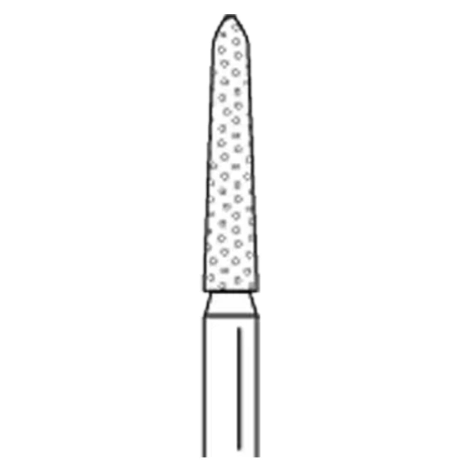 Two Striper Diamond Burs, FG, Flame, 260.10F, 1.4 mm Major/0.5 mm Minor Diameter, 10 mm Length, Fine, Red, 5/Pk, 2015155 thumbnail 3