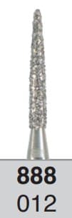 NTI Diamond Bur, FG, Flame, #C888-012, 1.2 mm, Coarse, Green, 5/Pk, C888-012 thumbnail 3