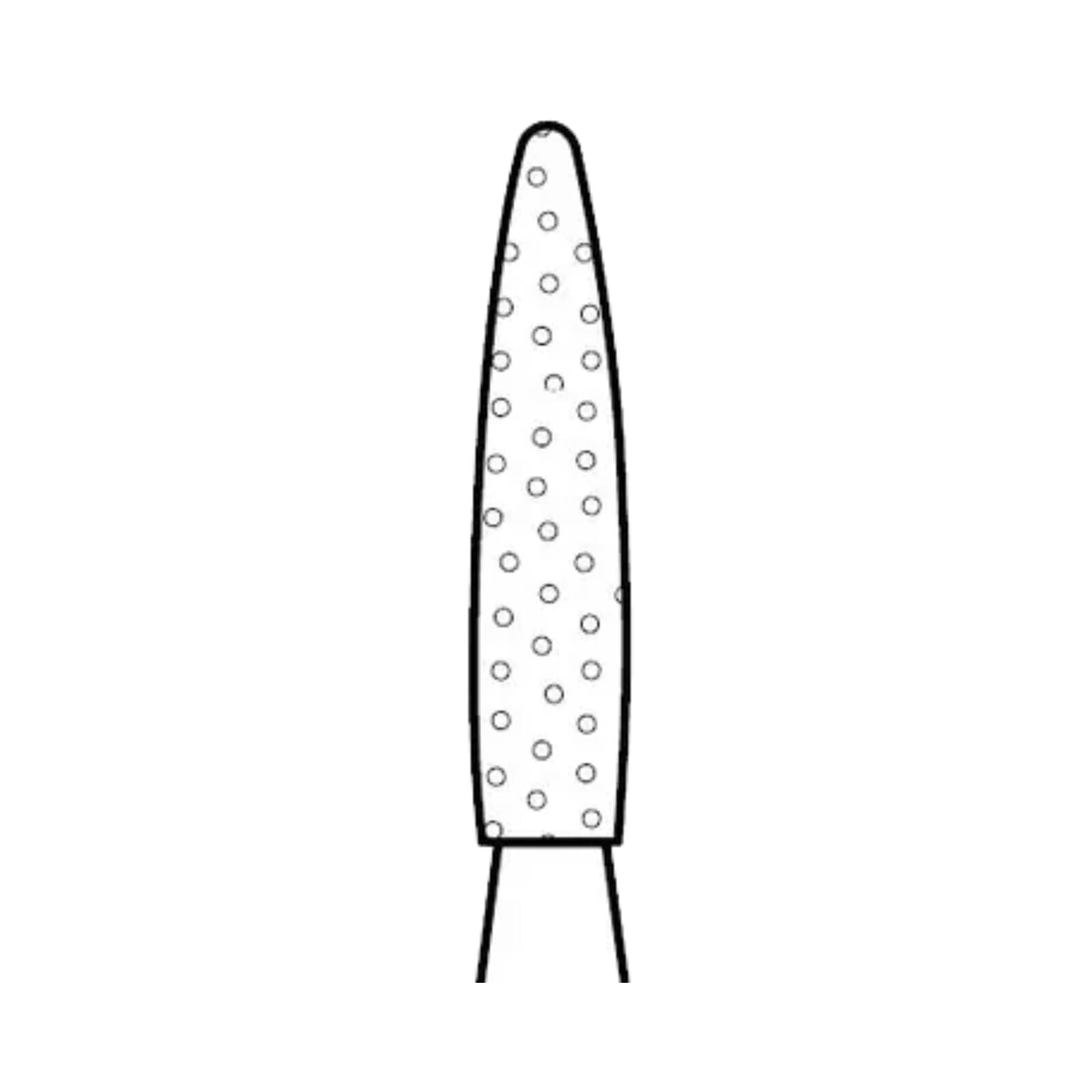 Two Striper Diamond Burs, FG, Flame, 265.6.5C, 1.4 mm Major/0.5 mm Minor Diameter, 6.5 mm Length, Coarse, Green, 5/Pk, 2015129 thumbnail 3