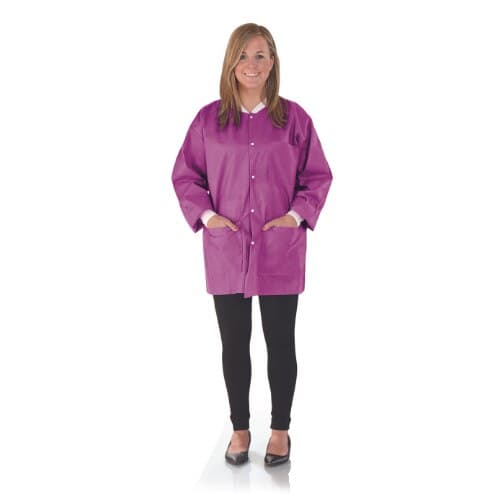 SafeWear Hipster Jacket, Small, Poppy Pink, Latex-Free, Fluid Resistant, AAMI Level 2, 12/Pk, 8116-A thumbnail 10