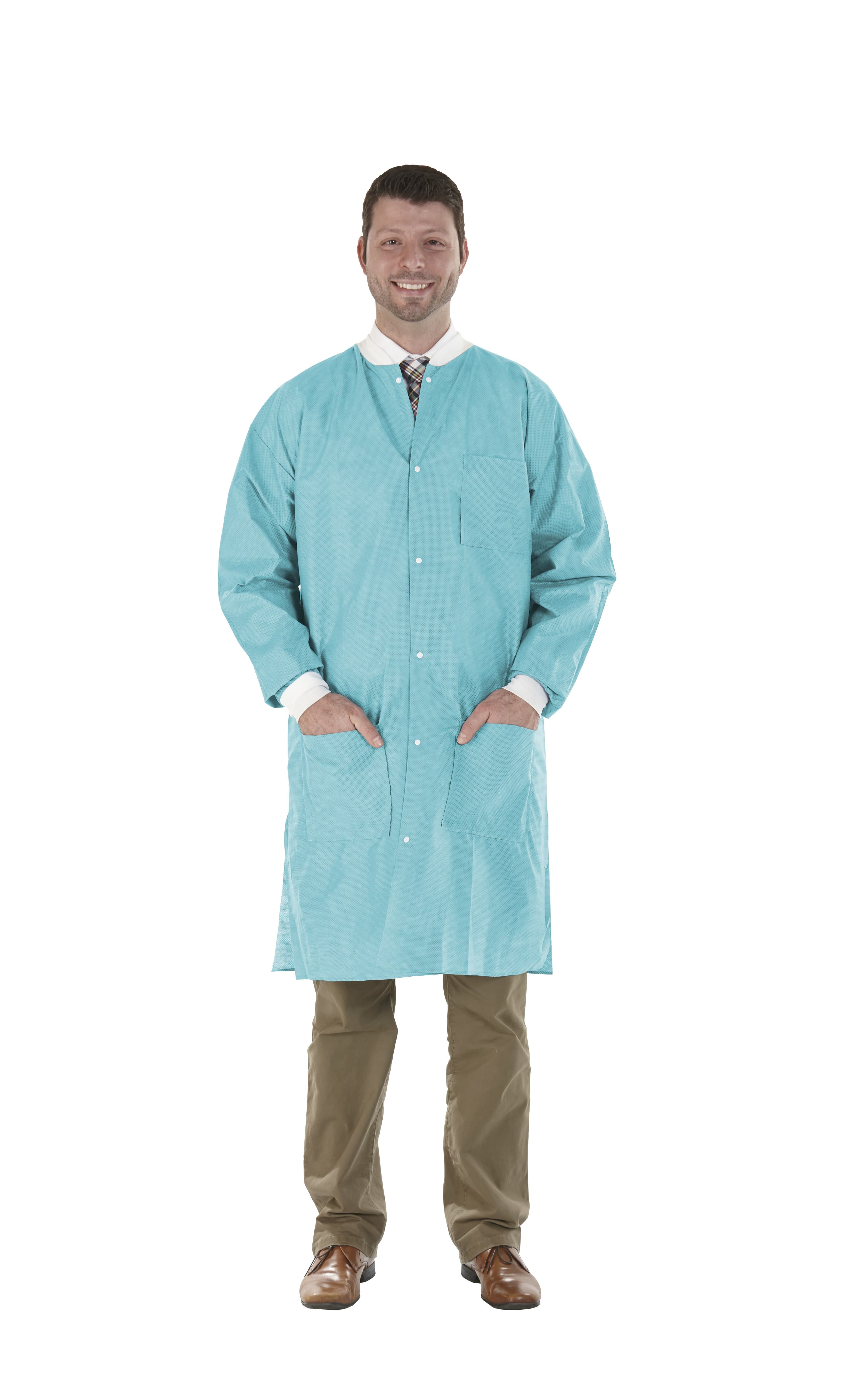 Medicom SafeWear High Performance Lab Coat, Small, Tropical Teal, SMS, 12/Pack, 8117-A thumbnail 2