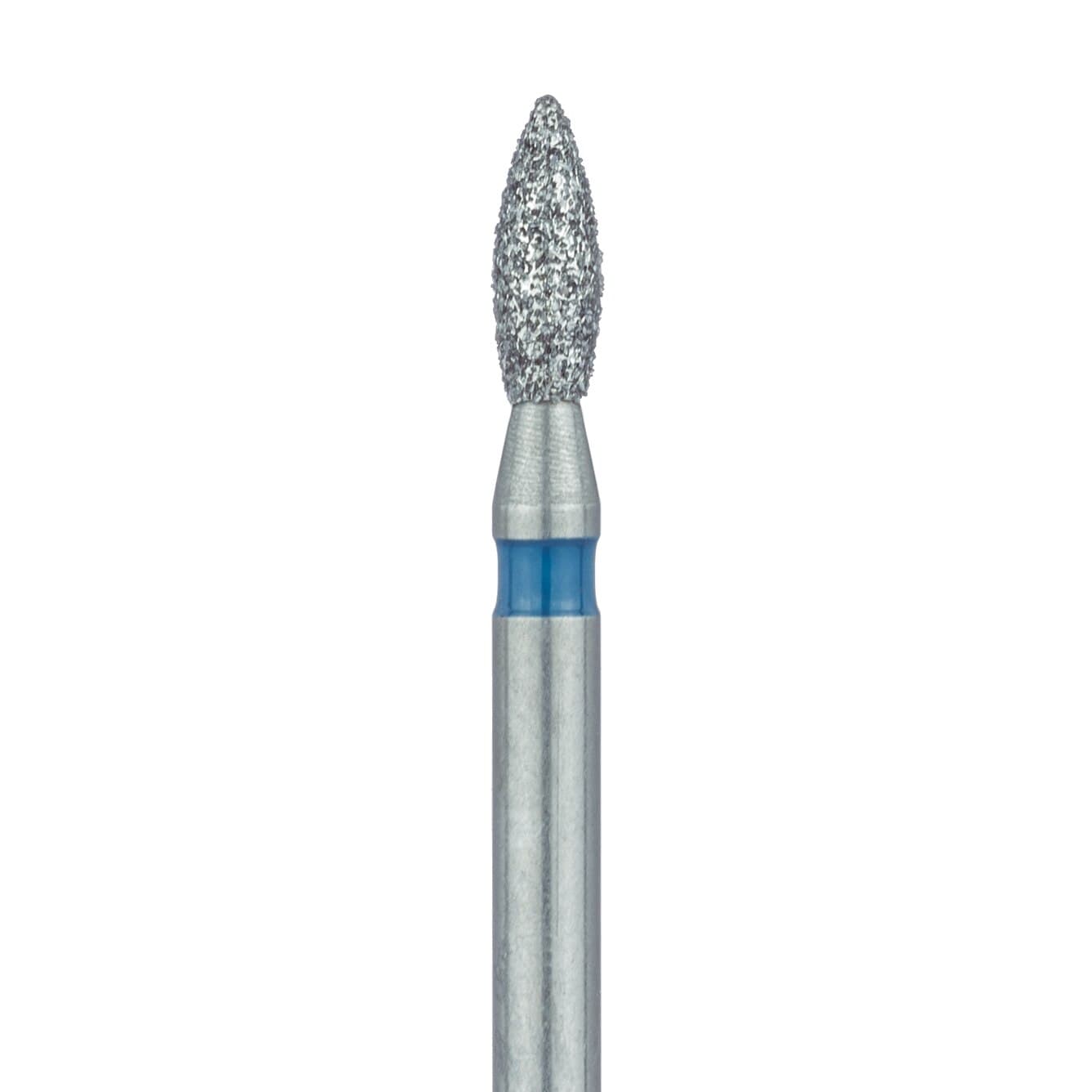 Meisinger 830-016-FG Medium Diamond Bur, Pointed Football, Friction Grip, 1.6 mm Head Diameter, 4.5 mm Working Length, Blue Ring, 5/Pk thumbnail 3