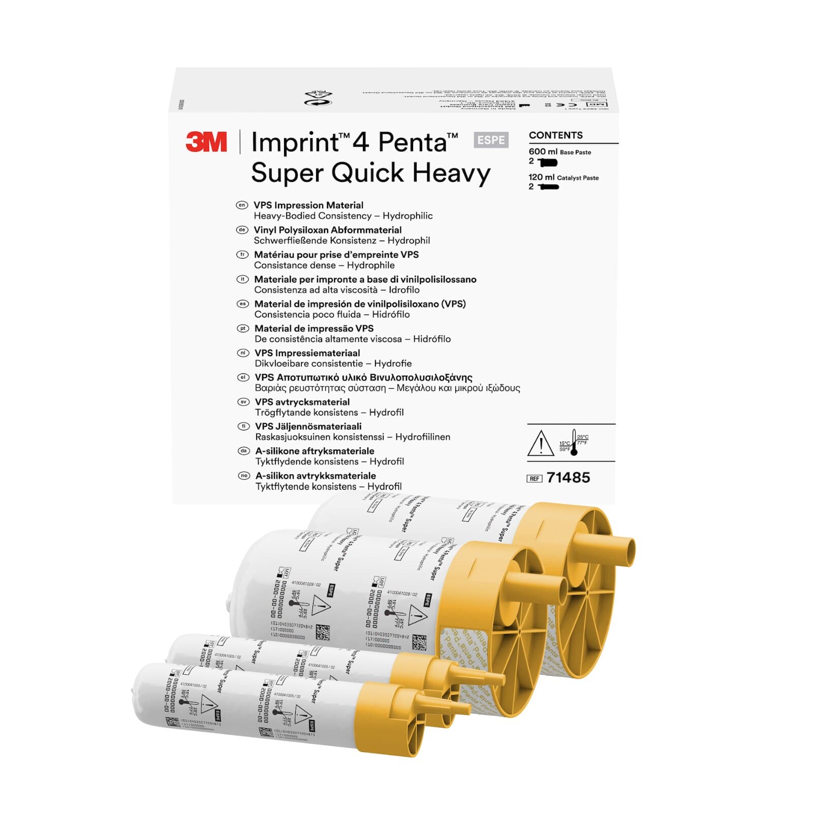 3M Imprint 4 Penta Heavy Body VPS Impression Material Refill, 2 x 300 mL Base + 2 x 60 mL Catalyst, 71484 thumbnail 8