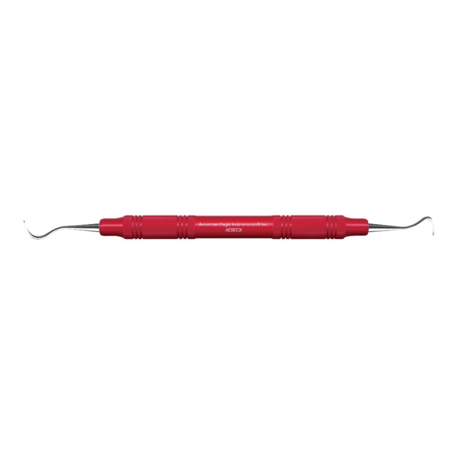 Eagle Claw Sickle Scaler, Posterior, Double-Ended, EagleLite Resin Handle, 3/8", Red, 1/Pk, AESECX thumbnail 3