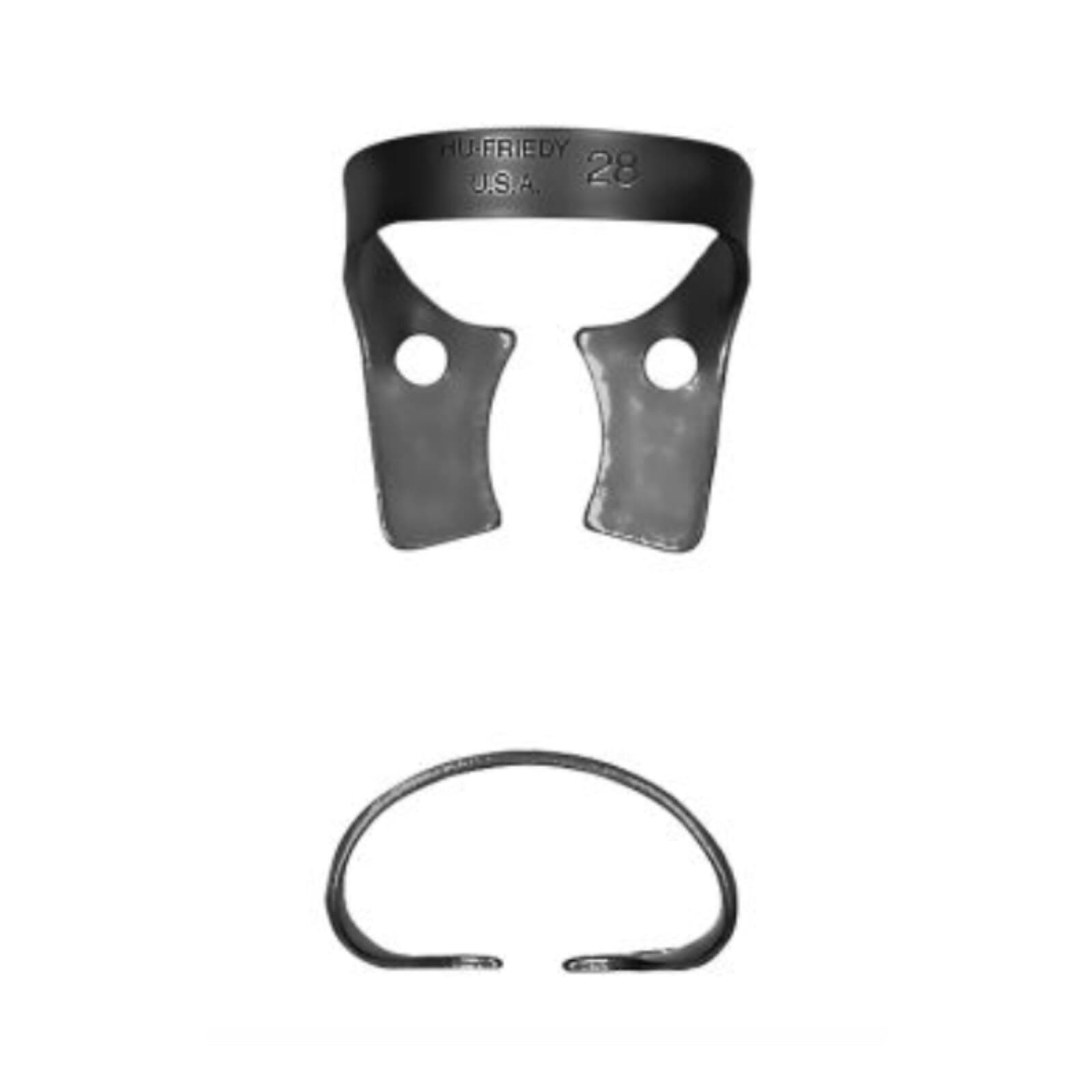 Hu-Friedy Satin Steel Rubber Dam Clamp, #28, Wingless, Lower Molars, 1/Pk thumbnail 3
