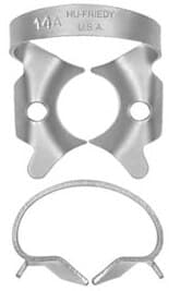 Hu-Friedy Satin Steel Rubber Dam Clamp, #14A, Winged, Molars, 1/Pk, RDCM14A thumbnail 3