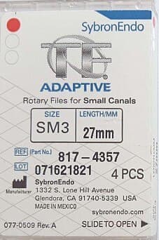 TF Adaptive Nickel-Titanium Rotary Files, SM3, 27 mm, Red, 4/Pk, 817-4357 thumbnail 14