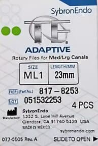 TF Adaptive Nickel-Titanium Rotary Files, ML1, Green, 23 mm, 4/Pk, 817-8253 thumbnail 14