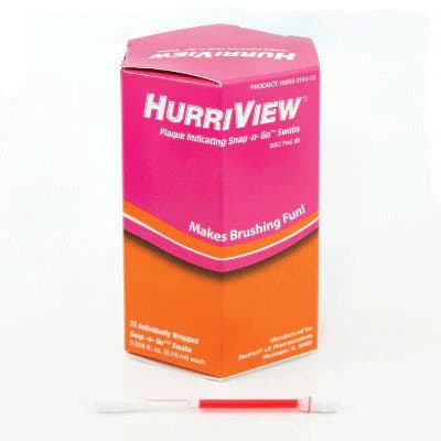 HurriView Plaque Disclosing Snap-N-Go Swabs, 0.15 ml, Pink, Individually Wrapped, 72/Box, 0283-0104-72 thumbnail 2