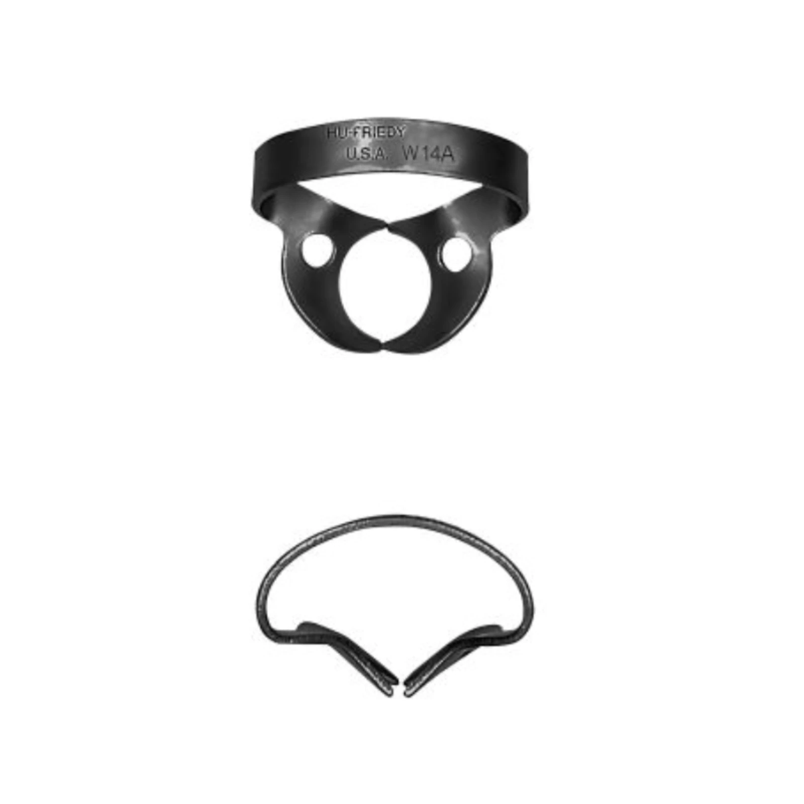 Hu-Friedy Satin Steel Rubber Dam Clamp, #W14, Wingless, Partially Erupted/Irregular Molars, 1/Pk, RDCMW14 thumbnail 3