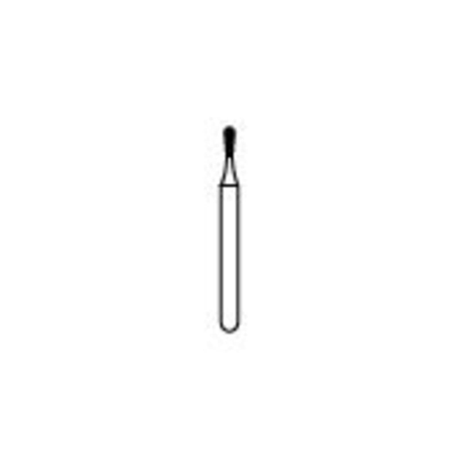 NTI® FG Diamond Bur, Medium Grit, Pear Round End, #830-009 (M830-009), 0.9 mm Diameter, 2.7 mm Length, Gray, 5/Pkg thumbnail 2