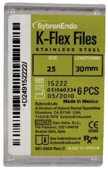 Kerr K-Flex Stainless Steel Hand Files, #25, 30mm, Red, 6/Pk, 15222 thumbnail 13