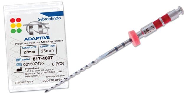 TF Adaptive Nickel-Titanium Rotary Files, Medium/Large Procedure Pack, 27 mm, Assorted, 6/Pk, 817-4007 thumbnail 9