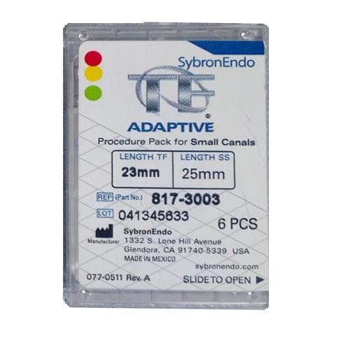 Kerr TF Adaptive Nickel-Titanium Rotary Files, Small Procedure Pack, 23 mm, Assorted, 6/Pk, 817-3003 thumbnail 13