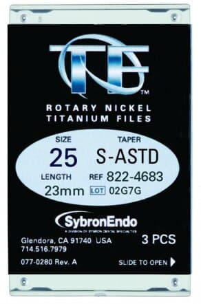 Kerr TF Twisted Files, Small Assorted, #25, 23mm, NiTi Rotary Files, 3/Pk, 822-4683 thumbnail 8