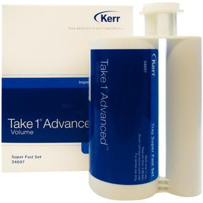 Kerr Take 1 Advanced VPS Impression Material, Volume Tray Heavy Body, Super Fast Set, Dark Blue, 380 ml Hard Cartridges, 2/Pkg, #34697 thumbnail 7