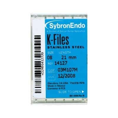 Kerr SybronEndo K-Files, Stainless Steel, 21 mm, #06, Pink, 6/Pk, 62249 thumbnail 13