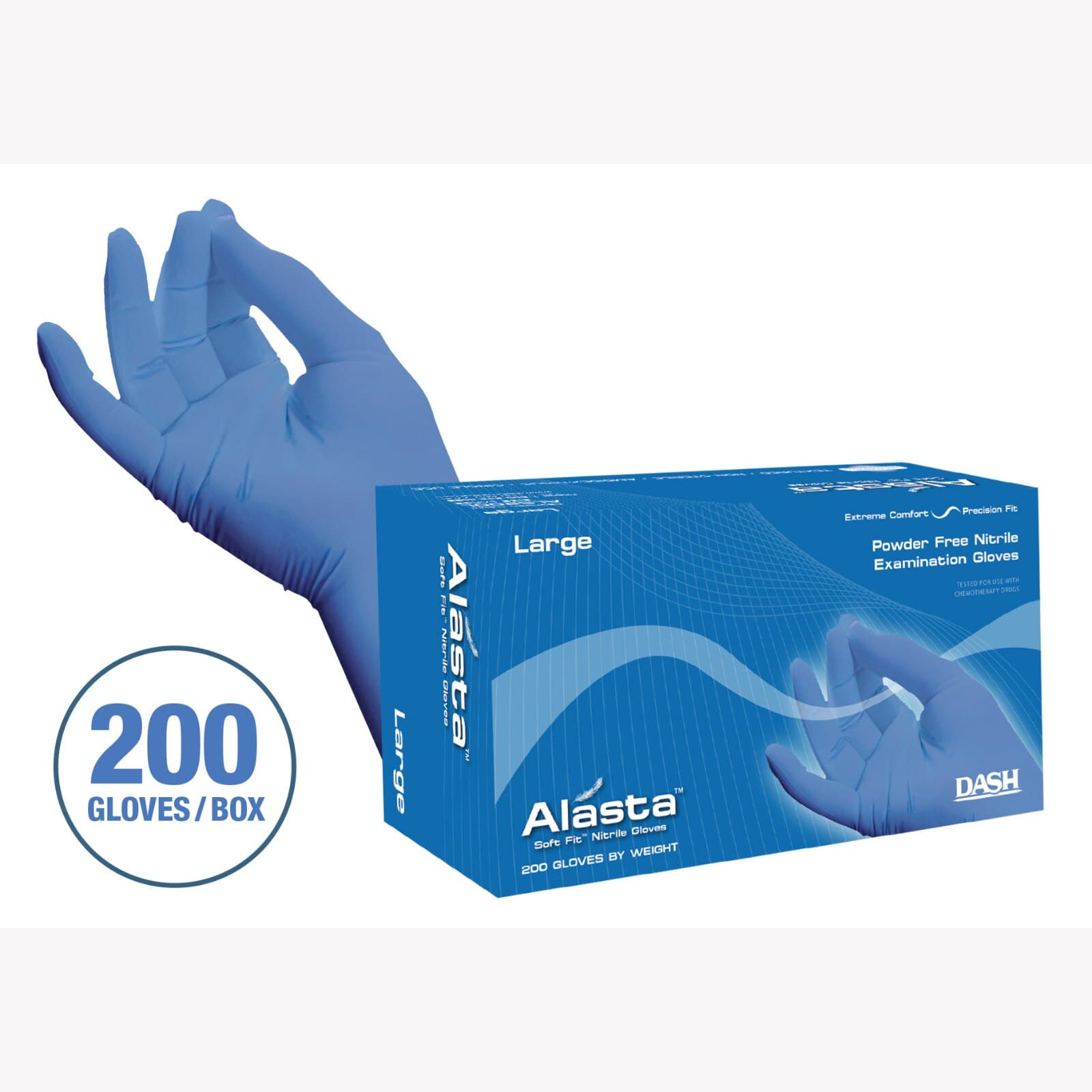 Alasta 200 Soft Fit Nitrile Exam Gloves, Powder-Free, Non-Sterile, Violet Blue, Small, 200/Box, ALS200S thumbnail 2
