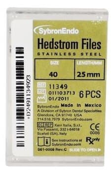 Sybron Endo Hedstrom Files, Stainless Steel, 25 mm, #40, Black, 6/Pk, 11349 thumbnail 12