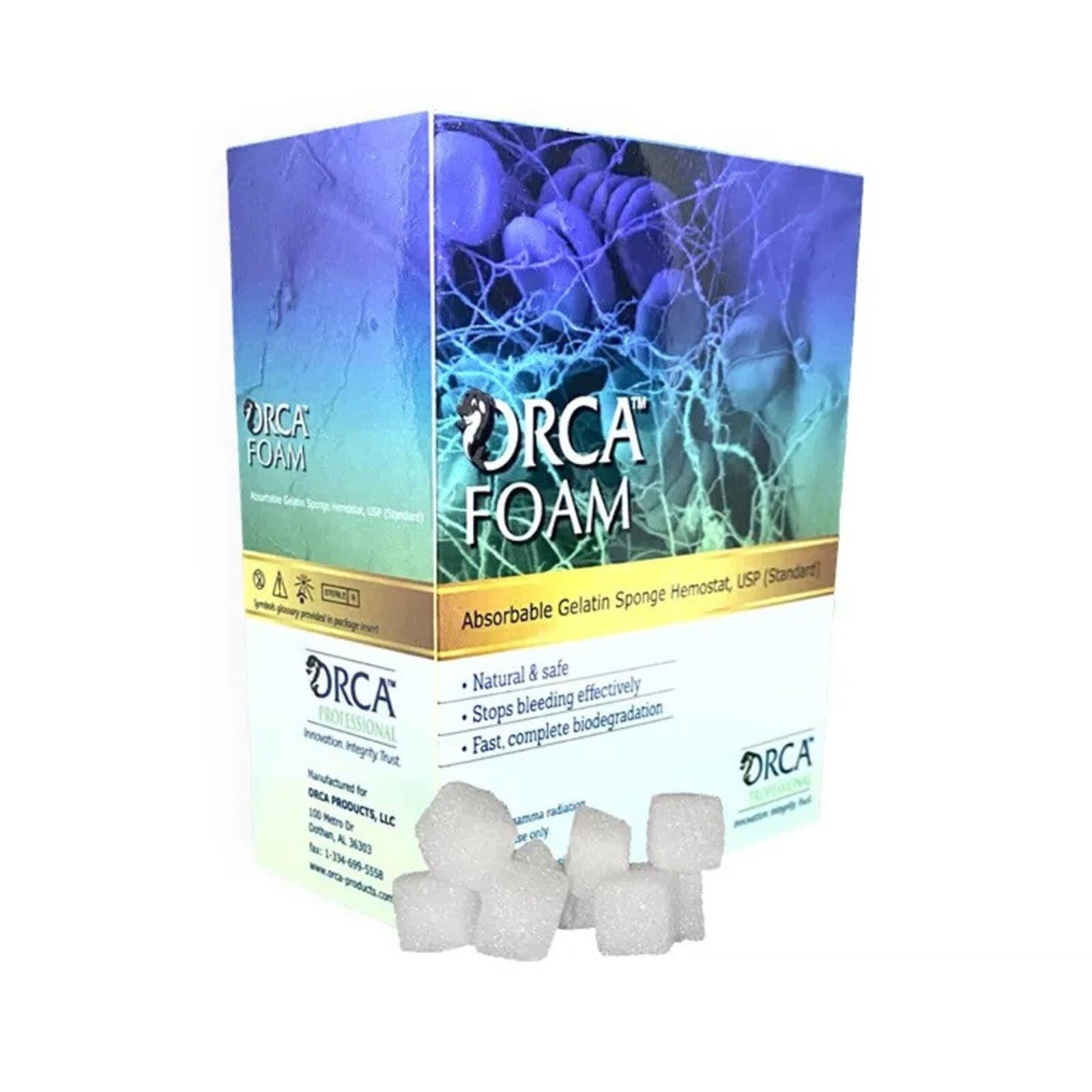 ORCA Foam Absorbable Gelatin Sponge Hemostat, Size 4, 20 mm x 20 mm x 7 mm, 20/Box, OF-202007 thumbnail 8