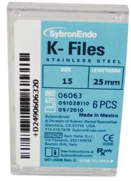Kerr K-Files, Stainless Steel, 25 mm, Size #15, White, 6/Pk, 06063 thumbnail 13