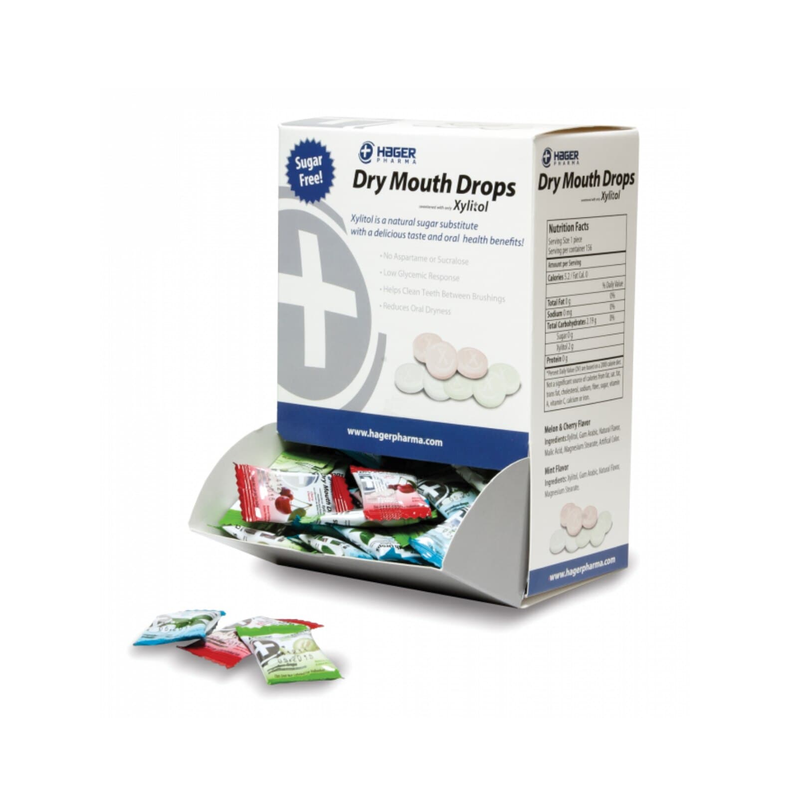 Miradent Xylitol Dry Mouth Drops, Assorted Flavors, Individually Wrapped, 156/Box, 630188 thumbnail 2