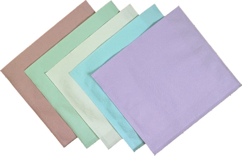 Tidi Patient Bib, 3-Ply Tissue + 1-Ply Poly Back, Waffle-Embossed, 13" x 18", Green, 500/Case, 917402 thumbnail 4