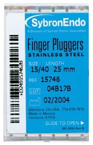 Kerr Finger Pluggers, 25mm, Size #45, White, 6/Pk, 15745 - 45-25mm White Finger Plugger (6) - Image 1