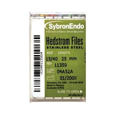 Kerr Sybron Endo Hedstrom Files, Stainless Steel, 21 mm, Size #55, Red, 6/Pk, 12790 thumbnail 4