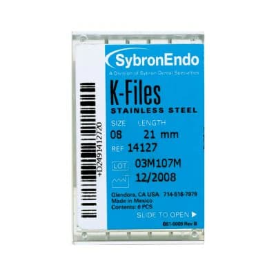 Kerr K-Files, Stainless Steel, 25 mm, #06, Pink, 6/Pk, 62250 thumbnail 13
