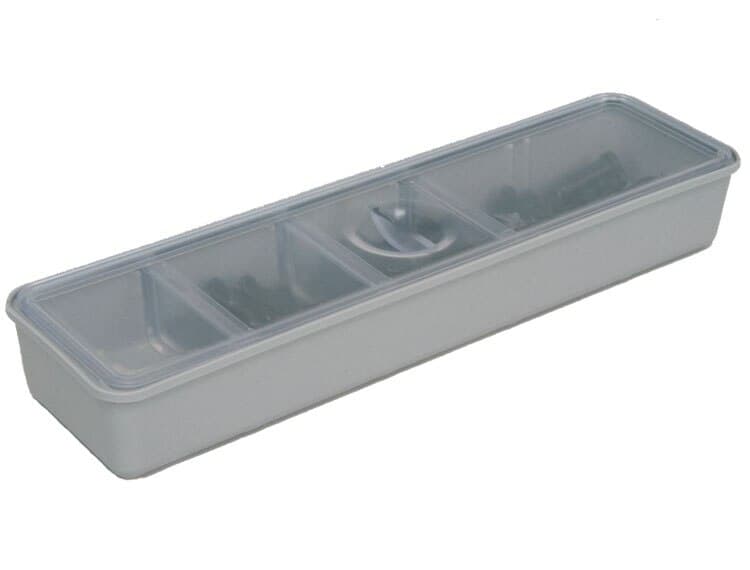 Zirc Long Tub Cup with Cover, Gray, 5 Compartments, 8-3/8" x 2-5/16" x 1-1/8", 1/Pk, 20Z473 thumbnail 7