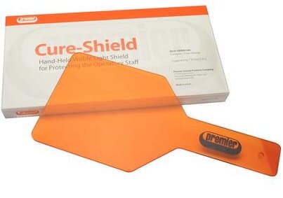 Cure-Shield Handheld Visible Light Shield, Orange, 5" Square with 5" Handle, 3/Pk, 9006166 thumbnail 4