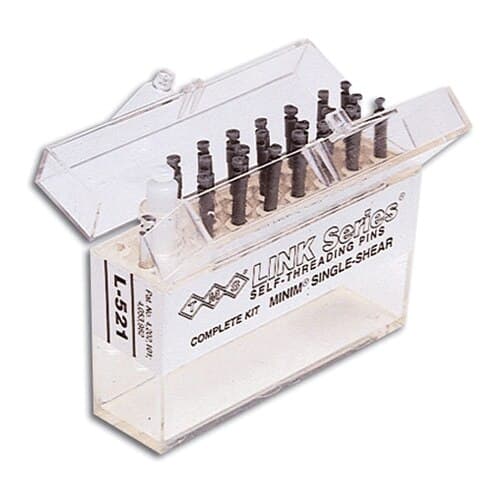 TMS Link Series Minikin Red Titanium Alloy Single-Shear Self-Threading Pins, 0.017"/0.425 mm, Complete Kit with Kodex K91 Drill and Universal Hand Driver, L-811 thumbnail 5