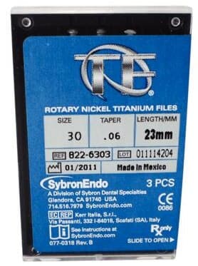 TF Twisted Nickel-Titanium Rotary File, 23 mm, 0.06 Taper, #30, Blue, 3/Pk, 822-6303 thumbnail 9