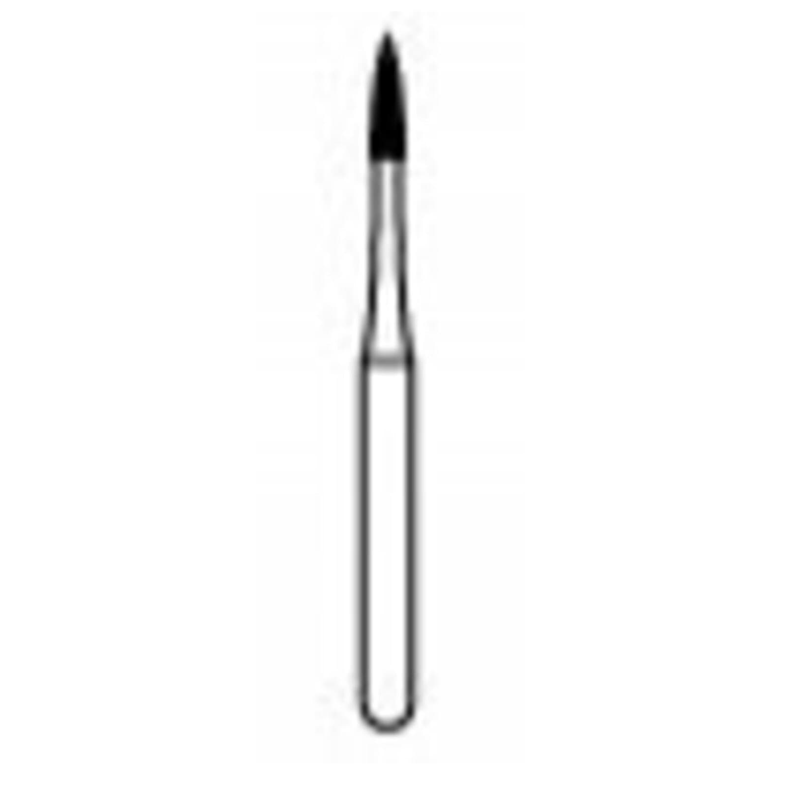 NTI Friction Grip Diamond Bur, Fine, Flame Shaped, #889-010 / F889-010, 1.0 mm Diameter, 4.0 mm Head Length, 5/Pkg thumbnail 2