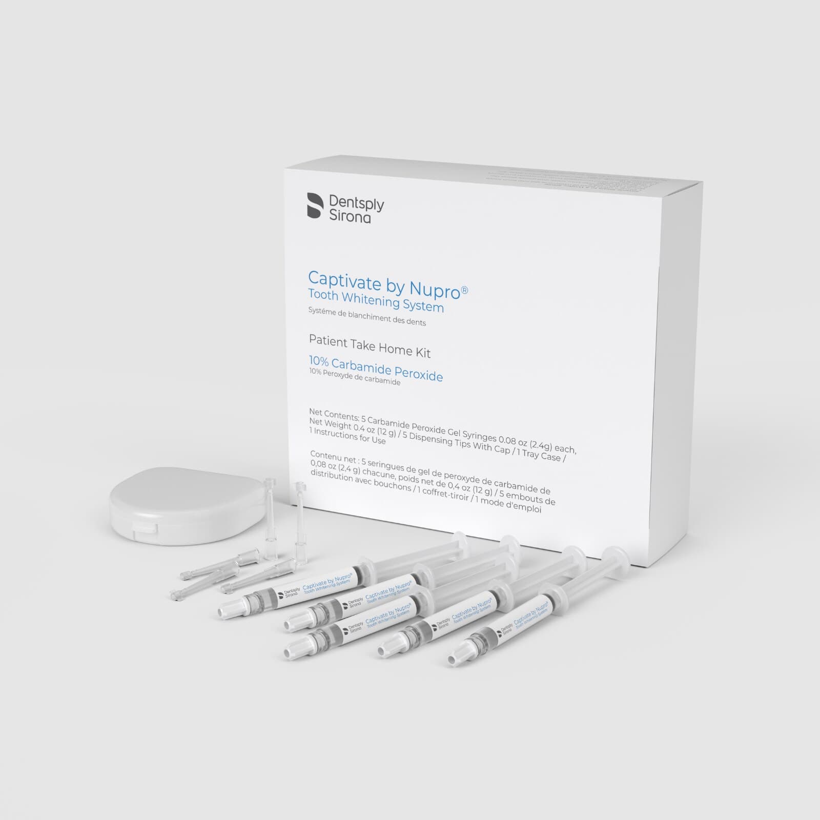 Captivate by NUPRO 10% Carbamide Peroxide Take-Home Whitening Patient Kit, Mint, 5 Syringes (2.4 g each), 614064 thumbnail 2