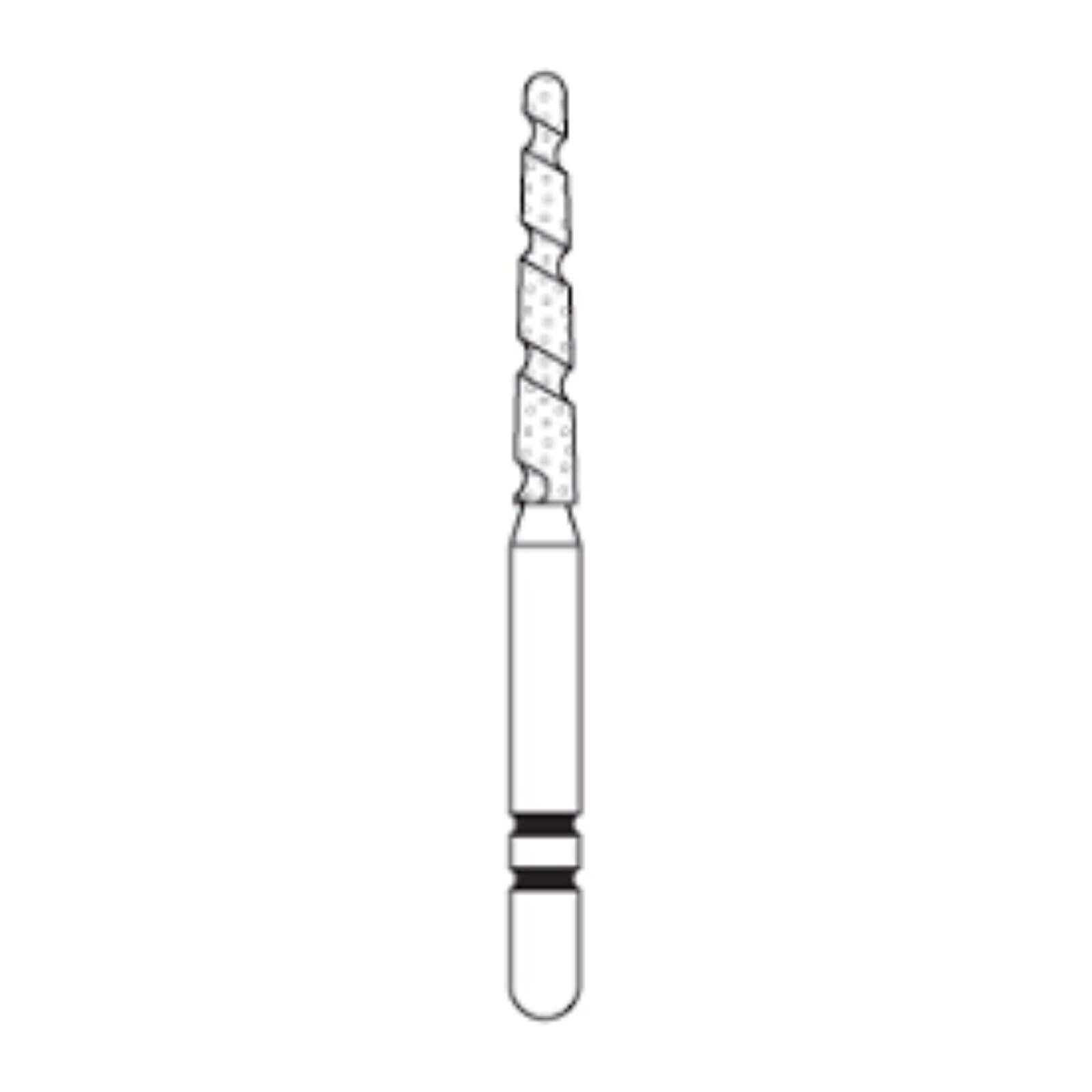 Two Striper TS2000 Diamond Bur FG, Round-End Taper, 2003.10, Coarse, Green, 1.4 mm Major/0.9 mm Minor, 5/Pk, 2000040 thumbnail 3