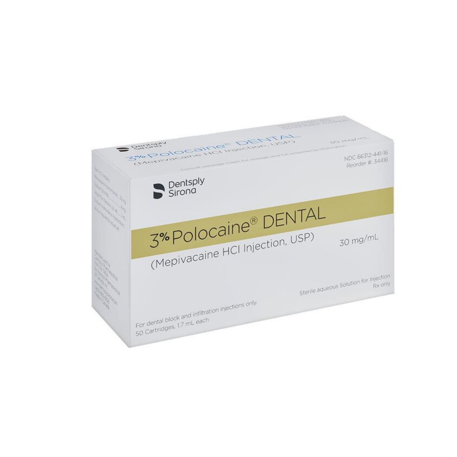 Polocaine 3% Mepivacaine Hydrochloride Injection, USP Plain, 1.7 mL Cartridges, 50/Box, 34416 thumbnail 7