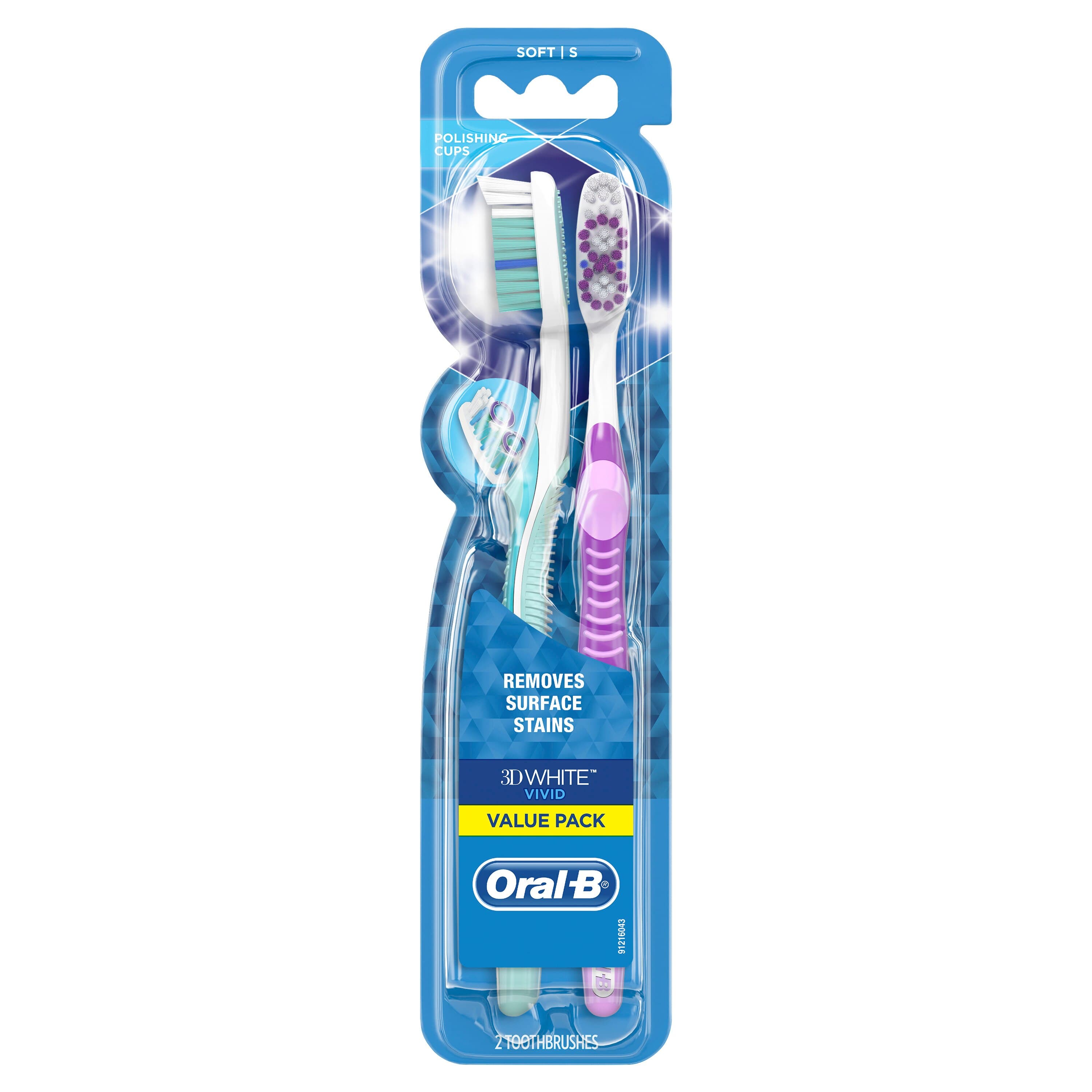 Oral-B Vivid Whitening Manual Toothbrush, Soft, 35 Tufts, Adult, Assorted Colors, 12/Box, 80346366 thumbnail 6