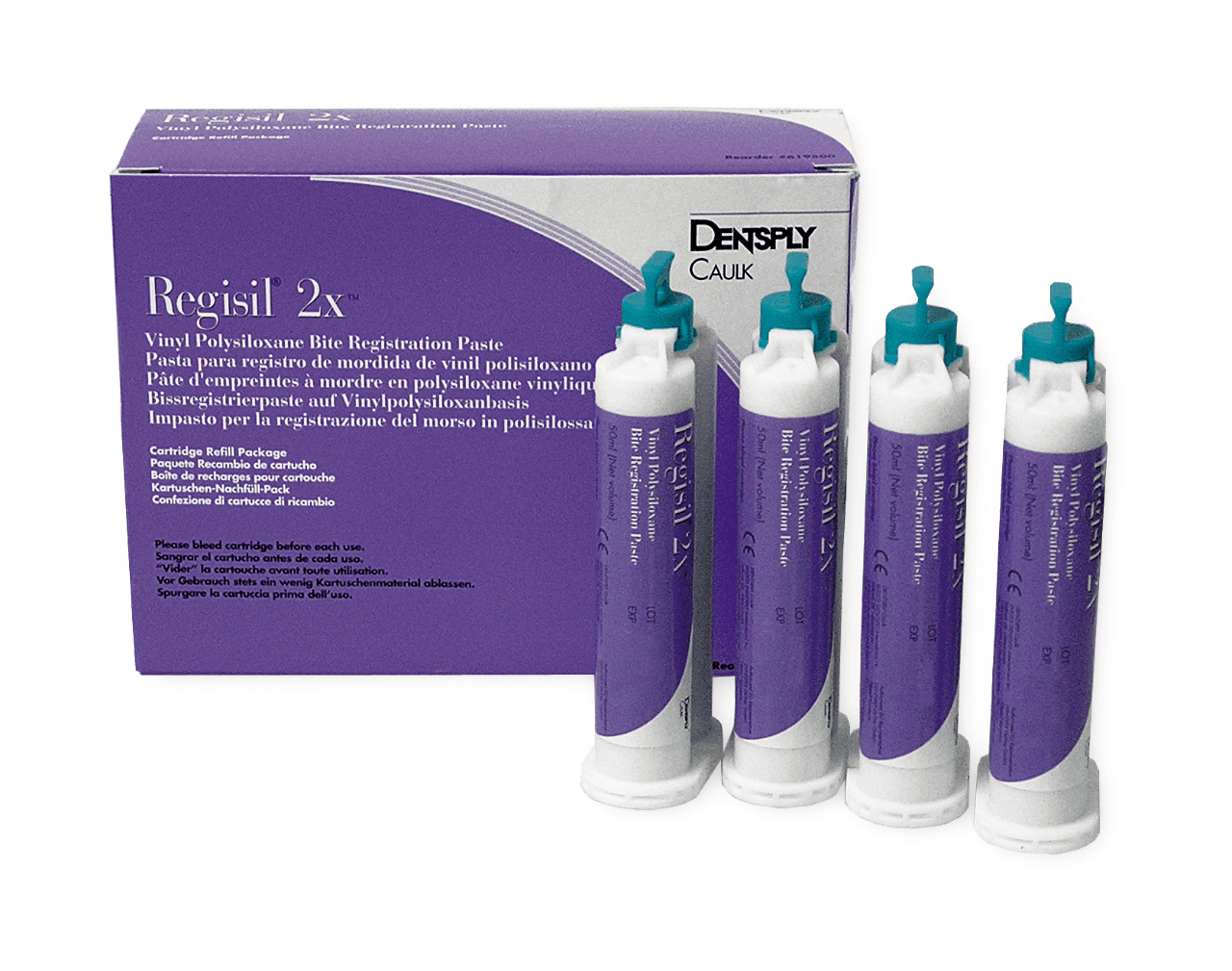 Regisil 2X VPS Bite Registration Material, Regular Set, Purple/Teal, 50 mL Cartridge Refill Pack, 4/Pk, 619500 thumbnail 14