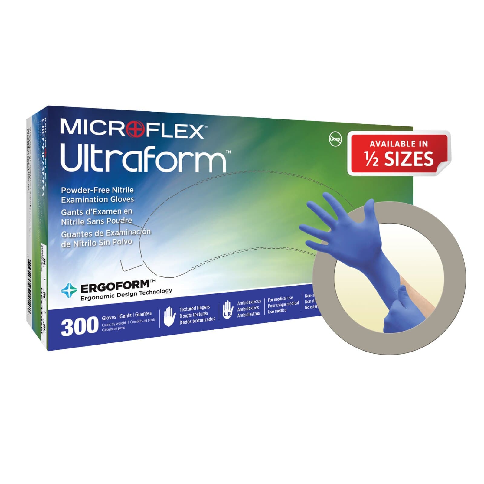 Ultraform Powder-Free Nitrile Exam Gloves, Large, Cobalt Blue, 300/Box, UF-524-L thumbnail 9