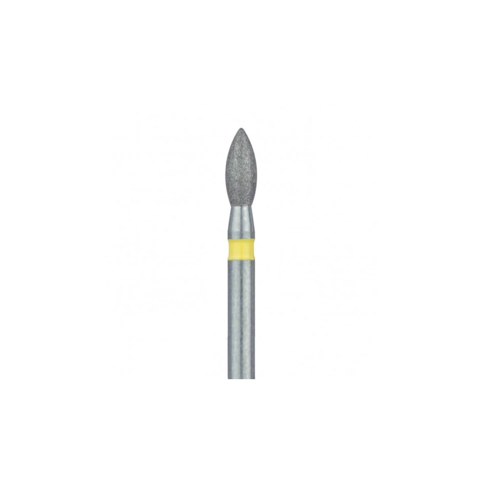 Meisinger 830C-018-FG Extra Fine Diamond Bur, Pointed Football, Friction Grip, 1.8 mm Head, Yellow Ring, 5/Pk thumbnail 3
