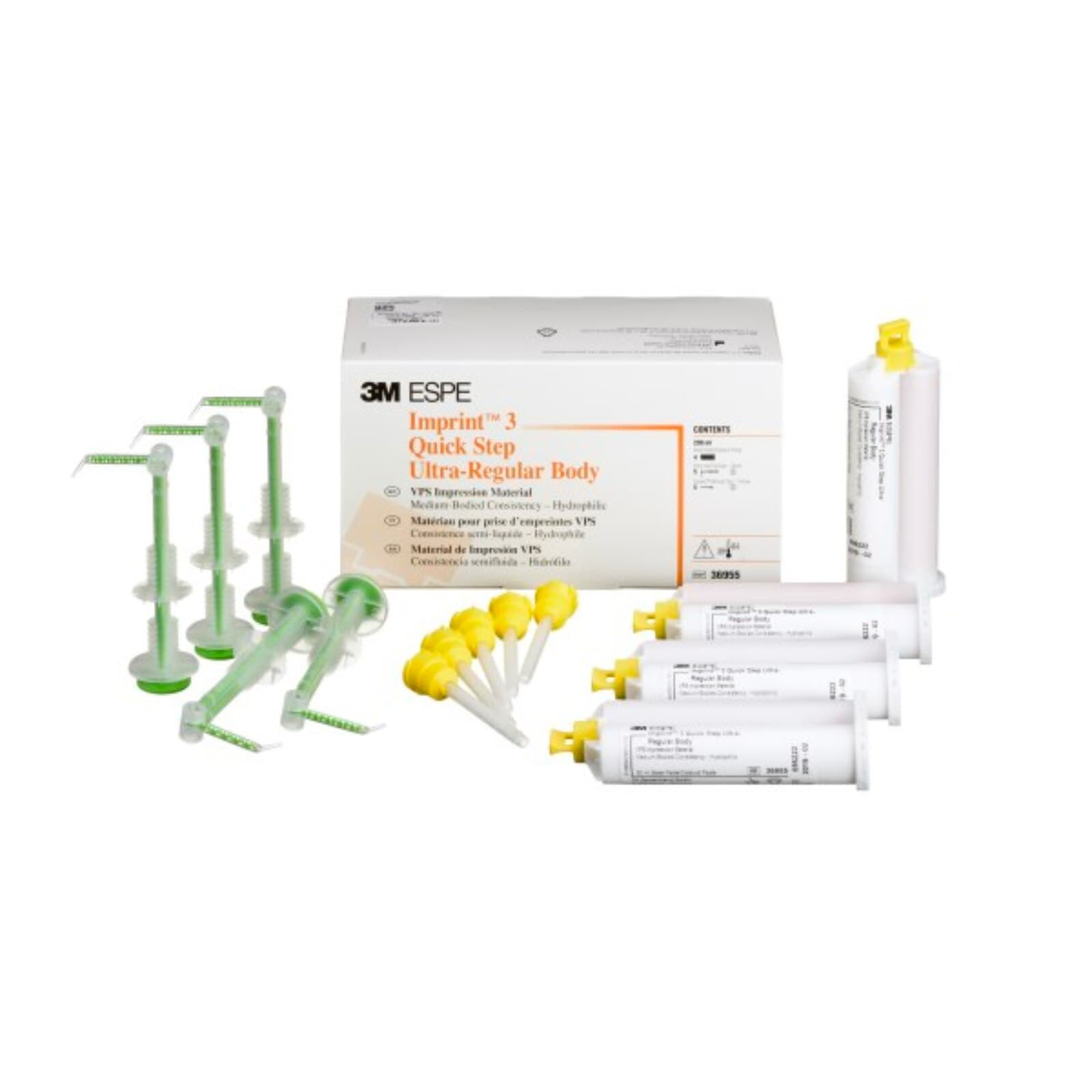 3M Imprint 3 Quick Step VPS Impression Material, Ultra-Regular Body, Refill, 4 x 50 ml Cartridges with 10 Mixing Tips, 36955 thumbnail 3