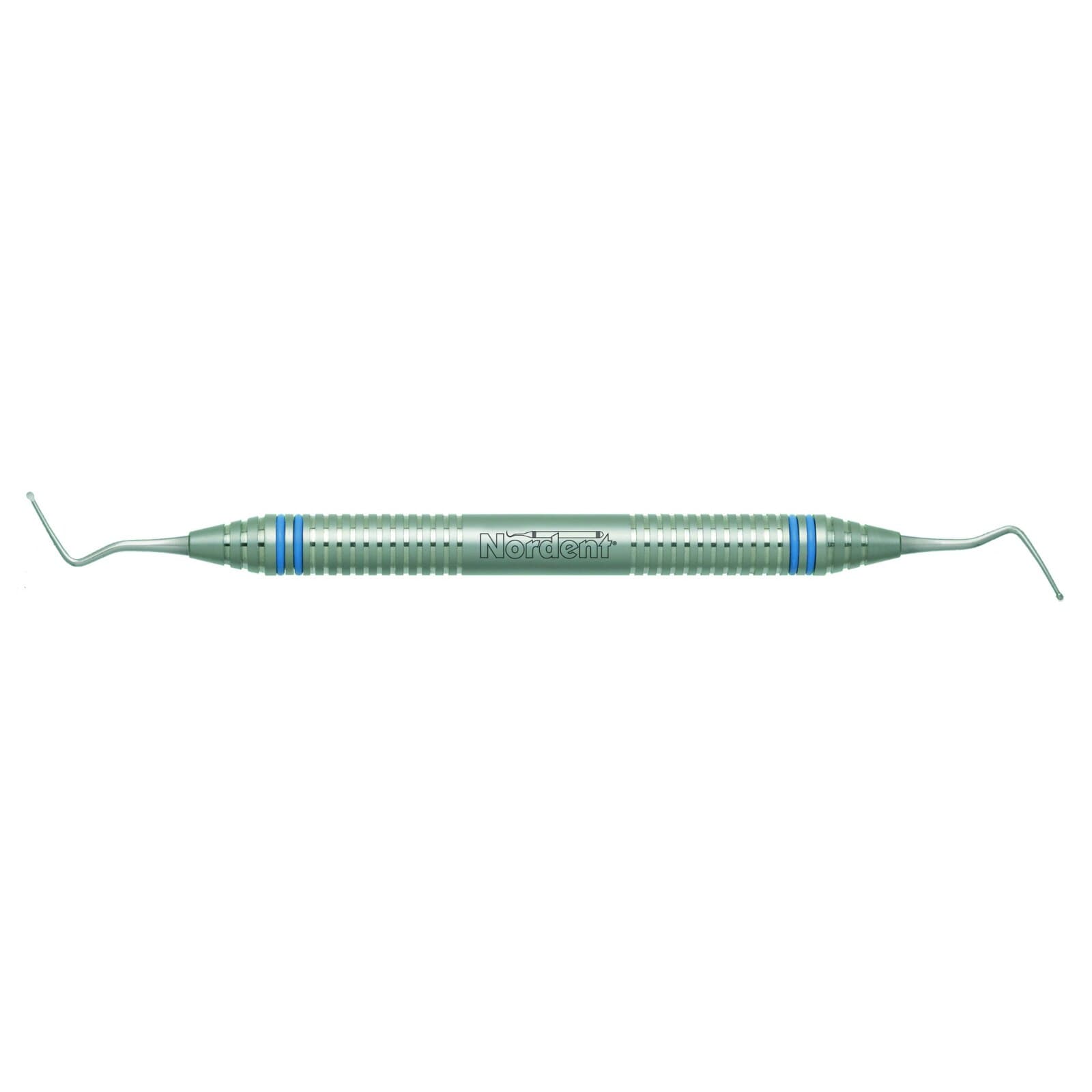 Nordent #31LR Double-Ended Spoon Excavator, Long Shank, 1.0 mm Blade, DuraLite ColorRings Handle, Stainless Steel - Excavator DE #31LR DuraLite ColorRings Handle - Image 1