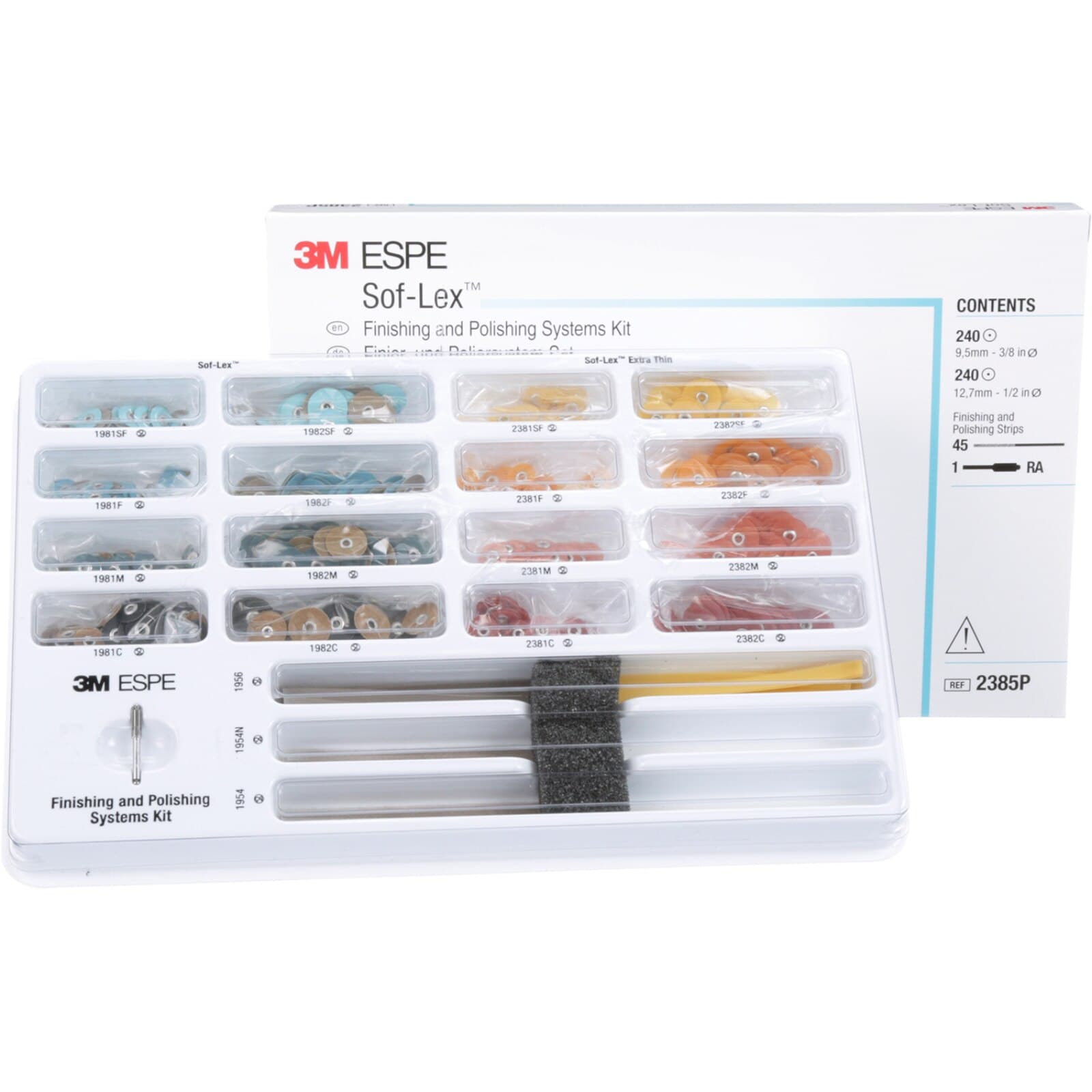 3M Sof-Lex Finishing and Polishing System Kit, 240 Pop-On Discs, 240 XT Discs, 45 Strips, 1 RA Mandrel, 2385P thumbnail 6